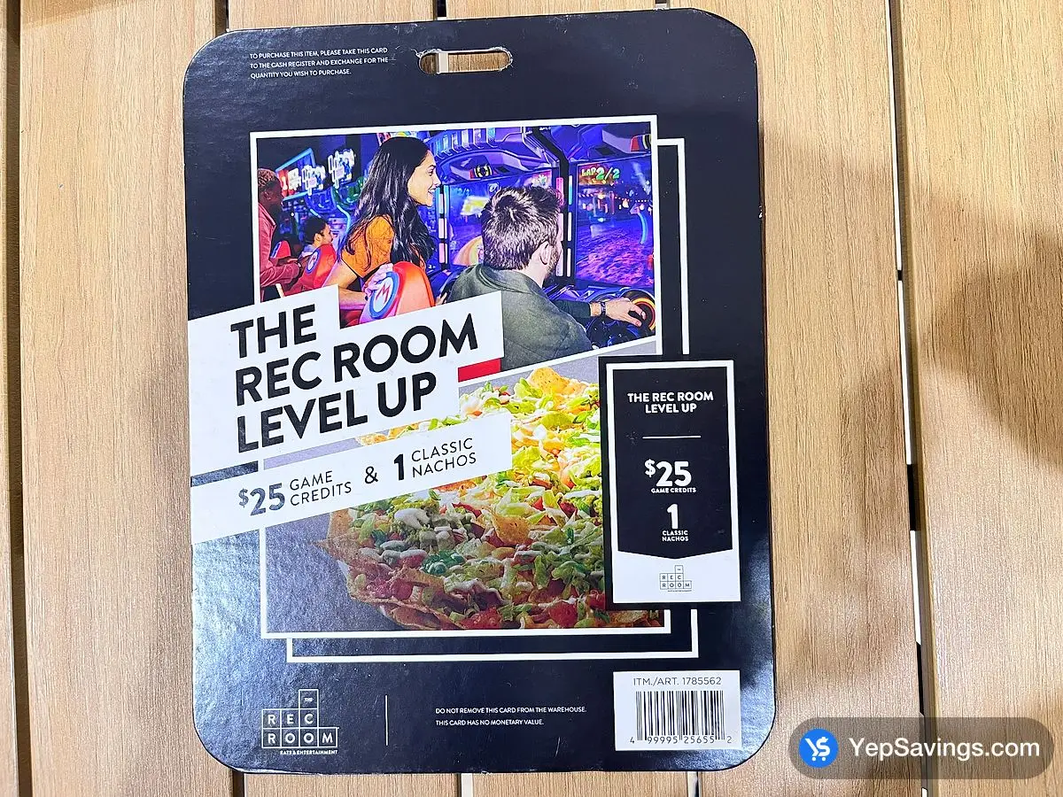 Costco THE REC ROOM CERTIFIC $25 + NACOS STARTING ITEM IS NON-REFUNDABLE - Canada (ITM 1785562)