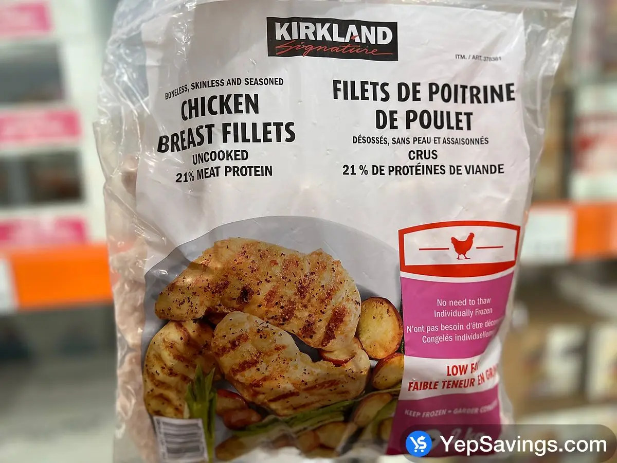 Costco KIRKLAND SIGNATURE CHICKEN BREAST FILLETS 2 kg - Canada (ITM 378381)