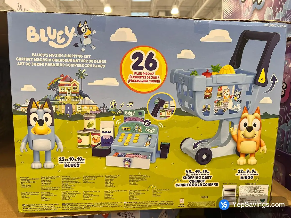 Costco BLUEY MY SIZE SHOPPING SET 26 PIECES - Canada (ITM 1739909)