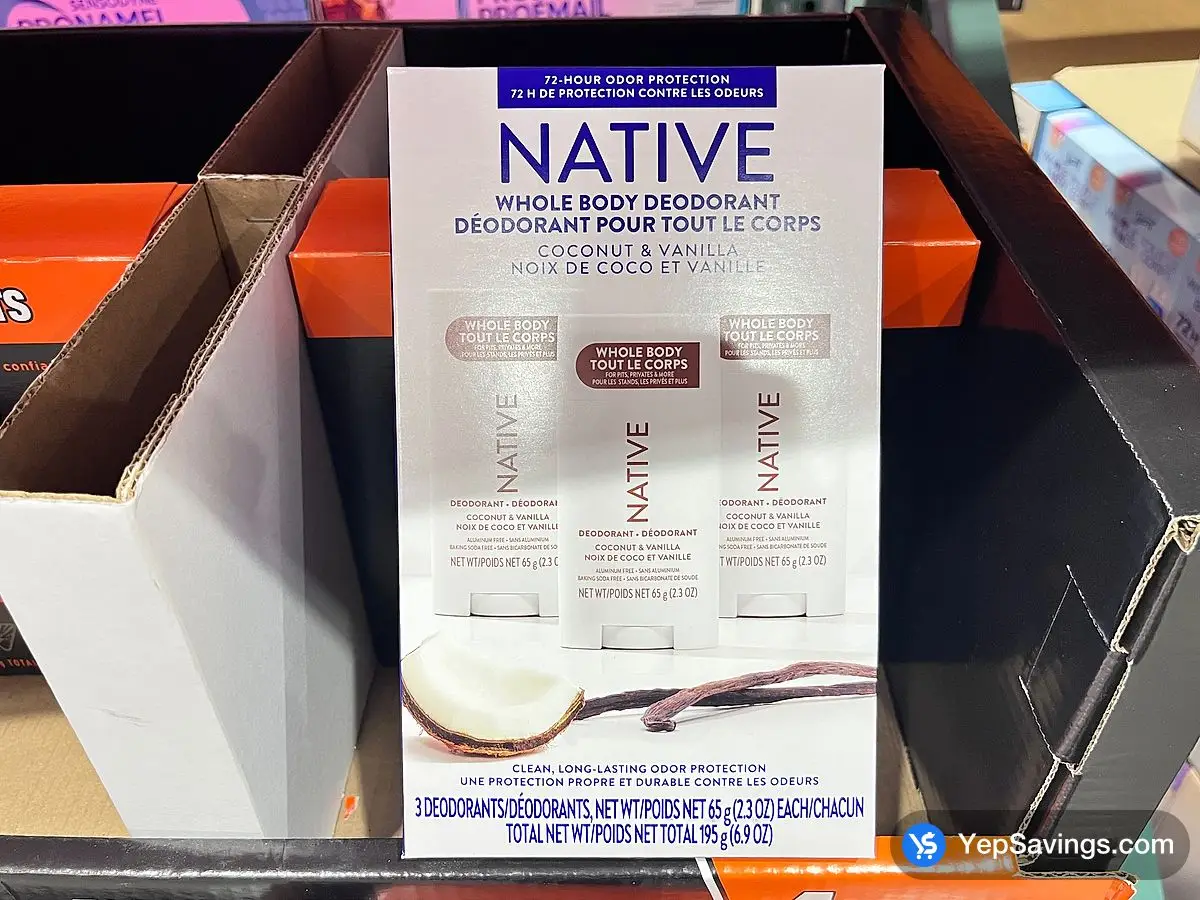 Costco NATIVE WHOLE BODY DEODORANT 3 x 65g - Canada (ITM 1855433)