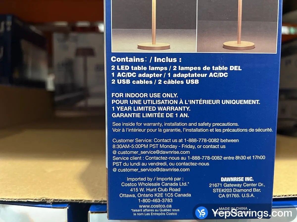 Costco LED TABLE LAMP RECHARGEABLE PACK OF 2 - Canada (ITM 1753677)