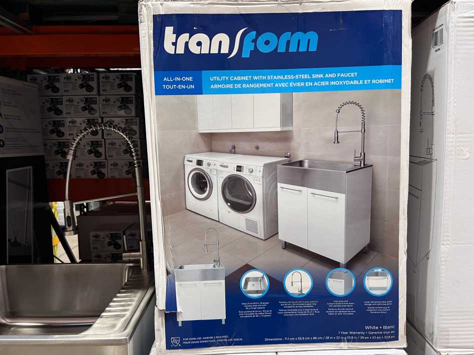 Costco TRANSFORM 28" UTILITY SINK FAUCET & CABINET - Canada (ITM 2233579)