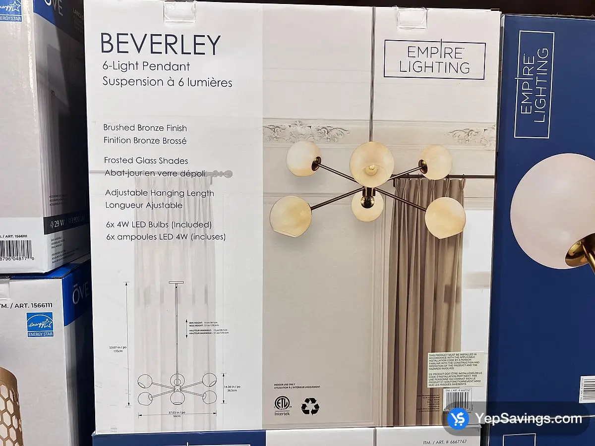 Costco EMPIRE LIGHTING PENDANT LIGHT BEVERLEY - Canada (ITM 6667767)