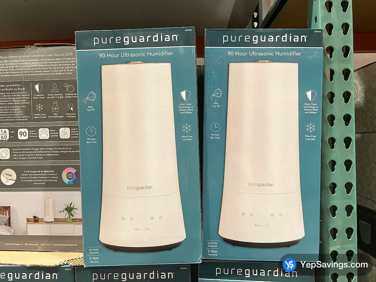 Costco PUREGUARDIAN 90 - HOUR ULTRASONIC HUMIDIFIER - Canada (ITM 1738732)