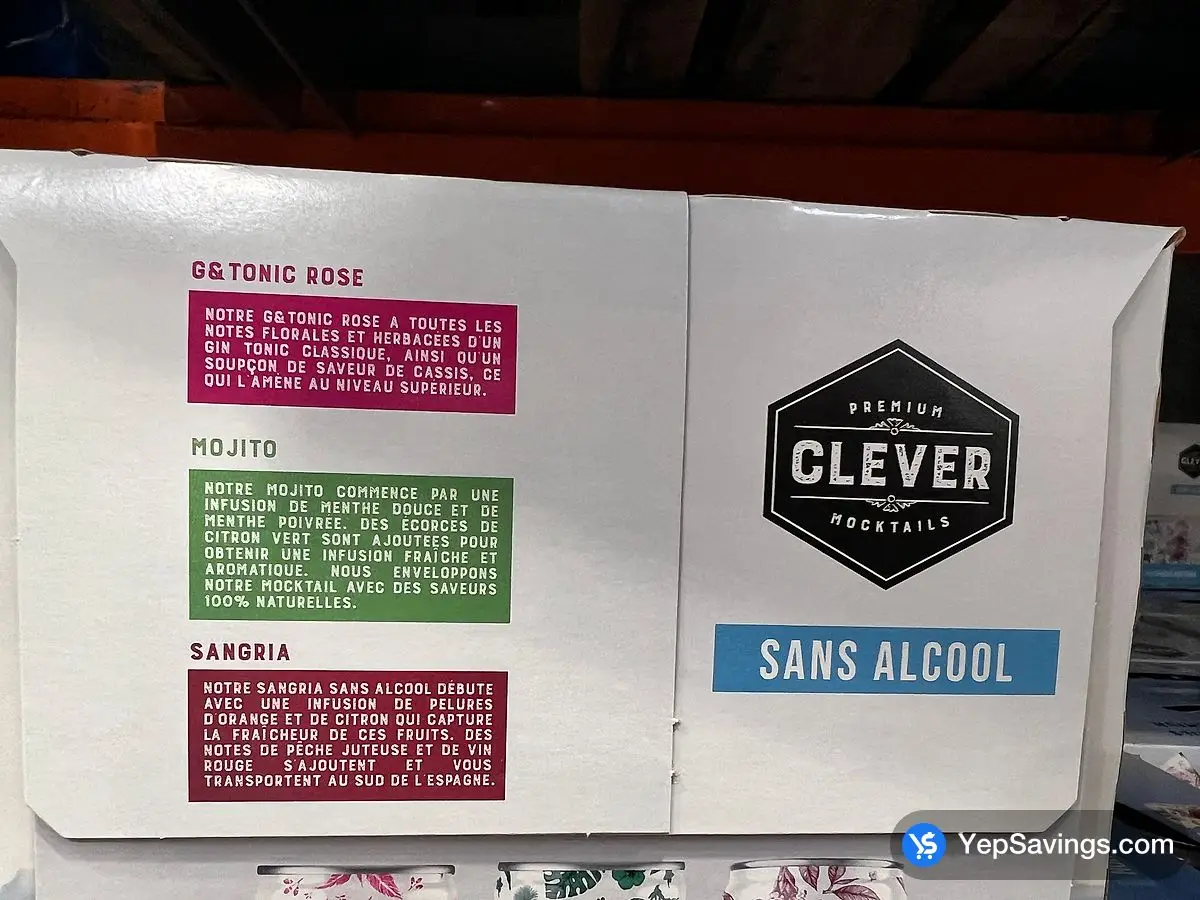 CLEVER PREMIUM MOCKTAILS MIX PACK 12 x 355 mL ITM 1778741 at Costco