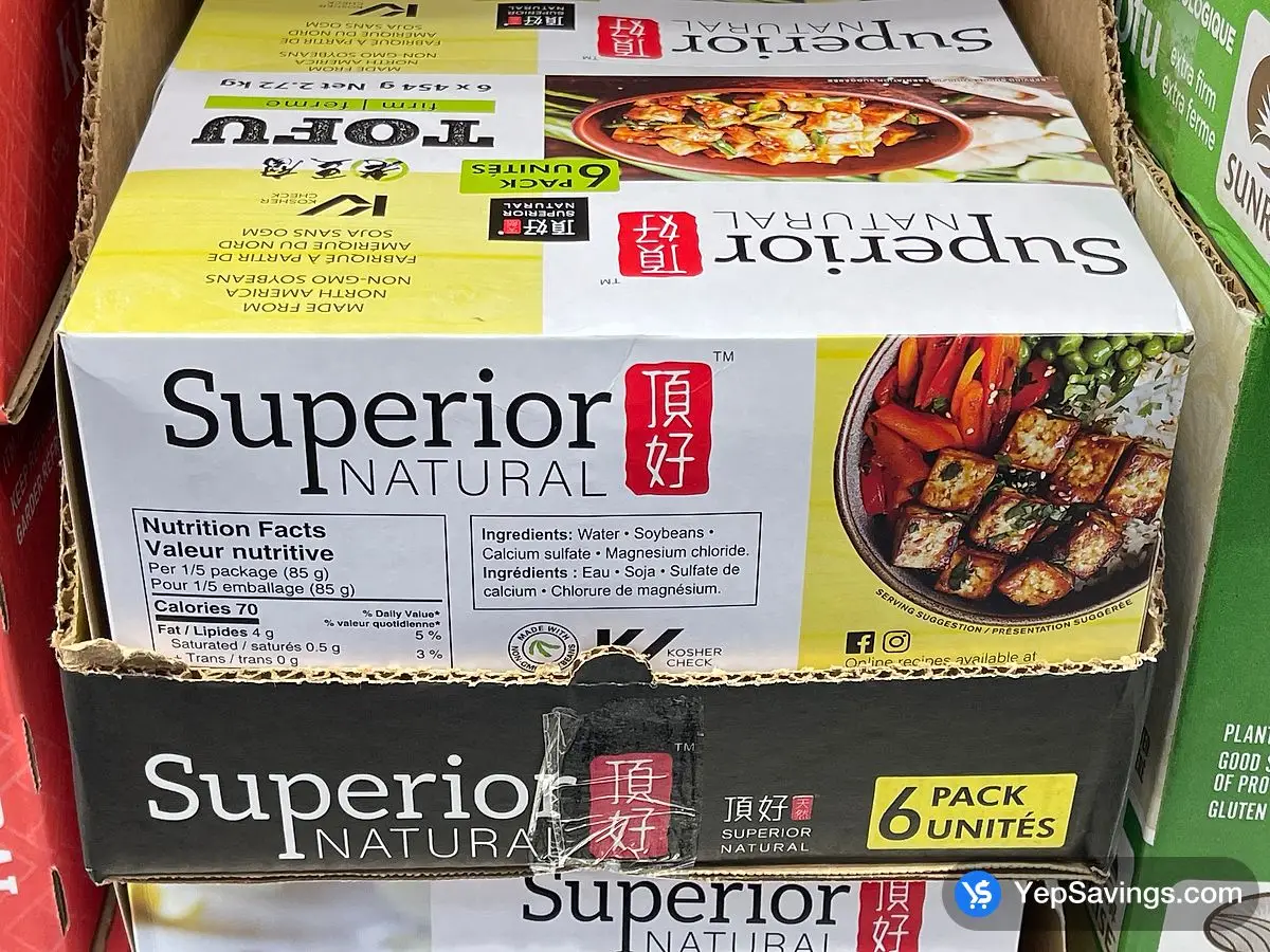 Costco SUPERIOR NATURAL FIRM WATER TOFU 6 x 454 g - Canada (ITM 3334971)