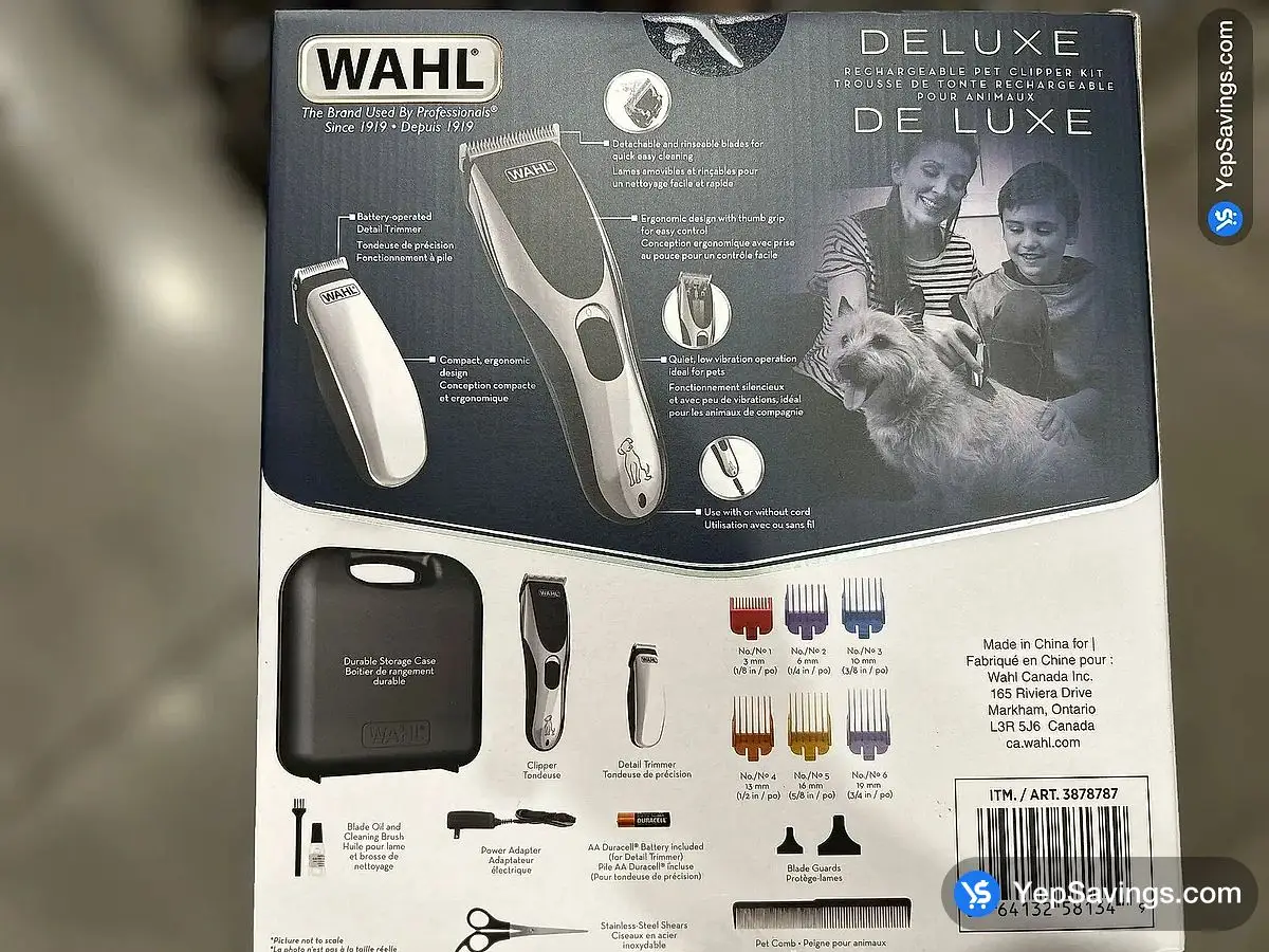 WAHL PET CLIPPER KIT DELUXE RECHARGEABLE ITM 3878787 at Costco