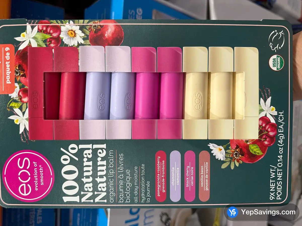 Costco EOS NATURAL SHEA LIP BALM PACK OF 9 - Canada (ITM 5597013)