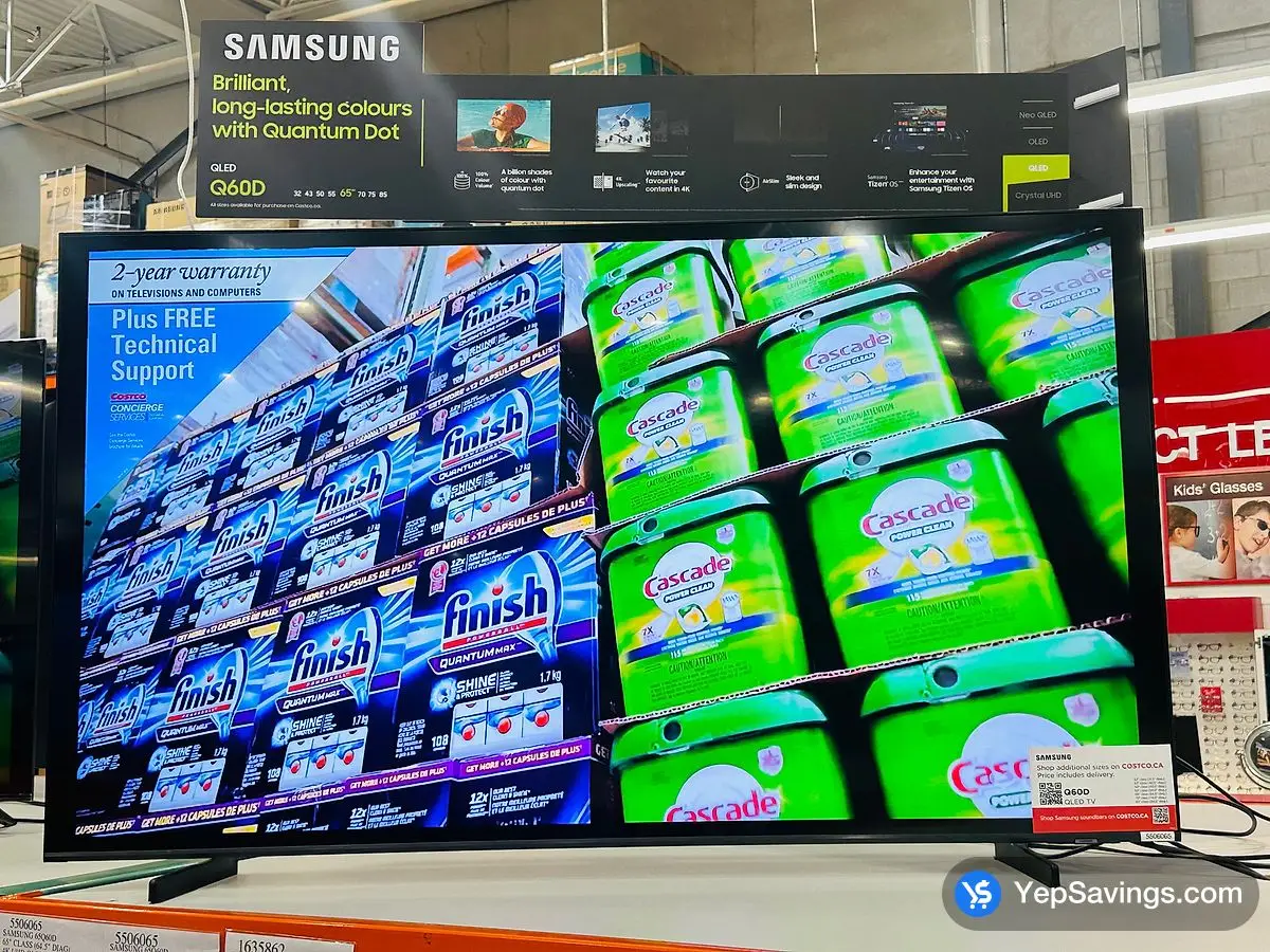 SAMSUNG 65Q60D 65 " CLASS ( 64.5 " DIAG ) 4K UHD QLED LCD TV at Costco