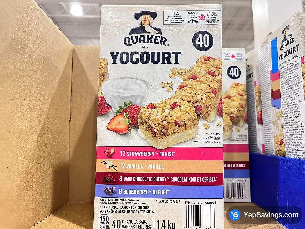 Costco QUAKER YOGURT BARS 40 x 35 g - Canada (ITM 1788908)