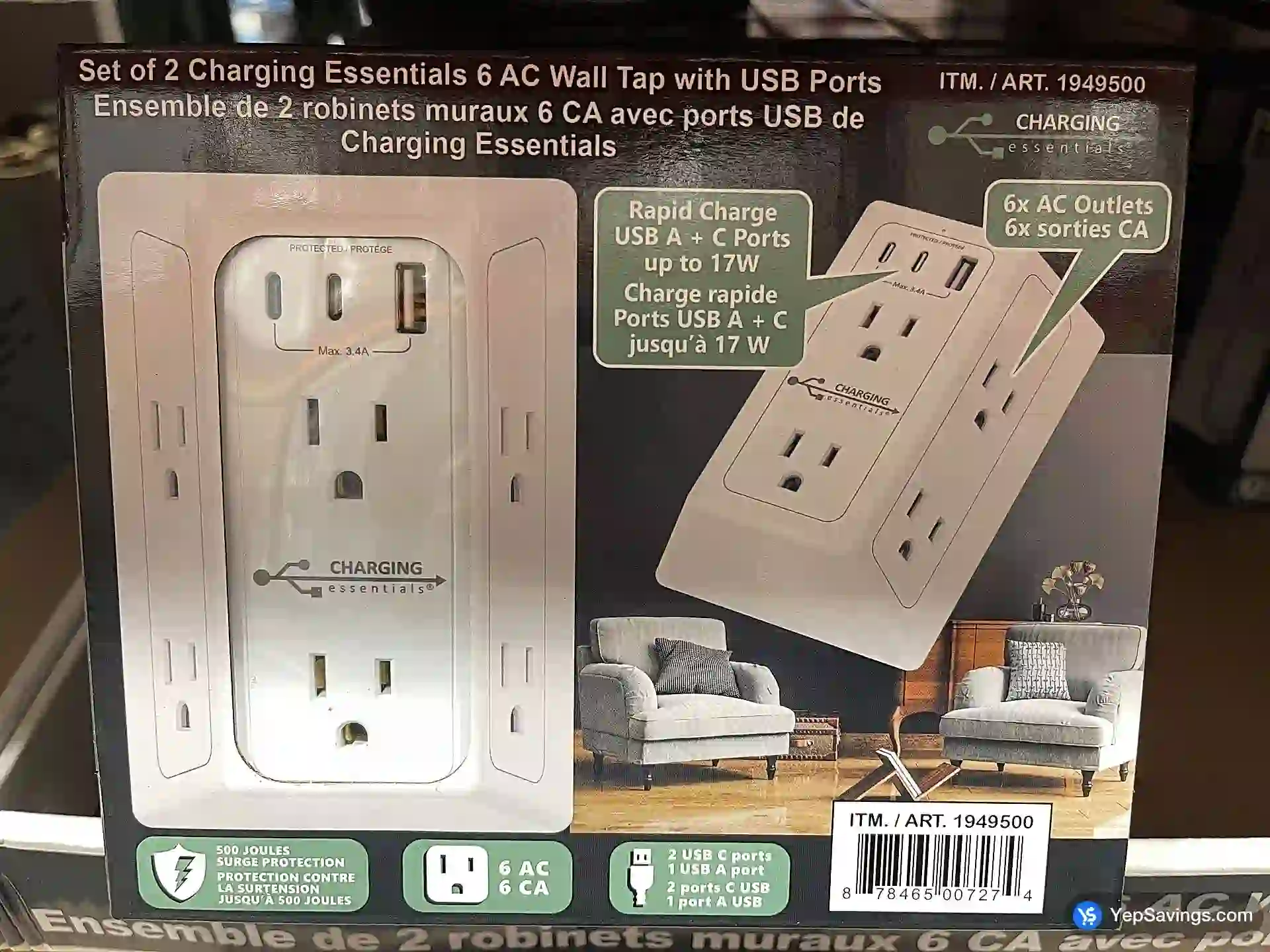 USB A + C WALL TAP view 2