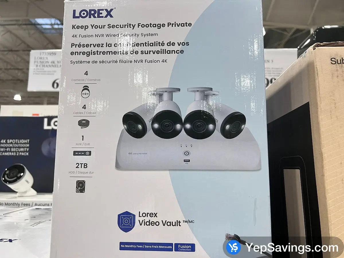 LOREX FUSION 4K NVR SYSTEM 8 CHANNELS 4 CAMERAS ITM 1733959 at Costco
