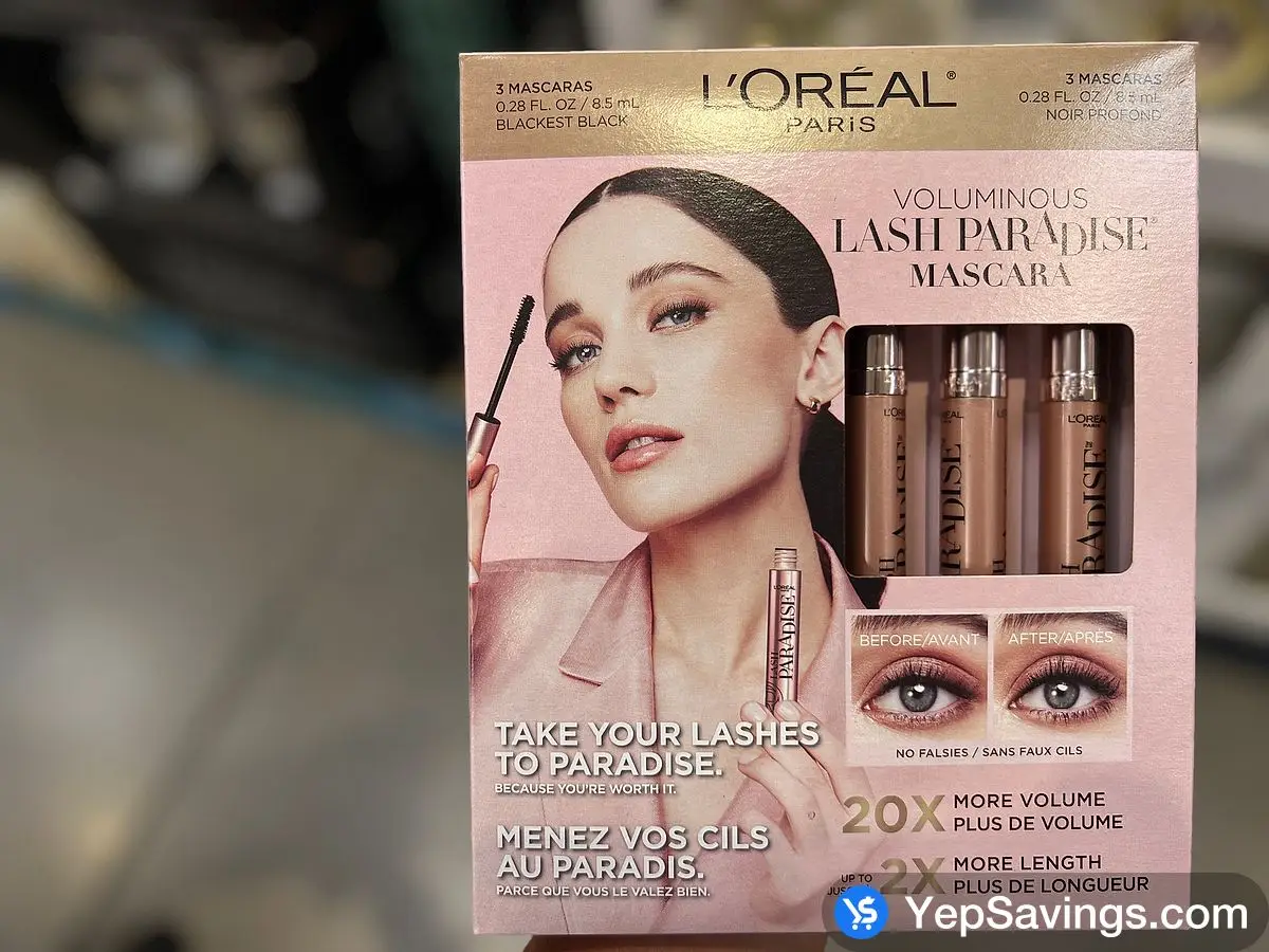 Costco L'ORÉAL LASH PARADISE MASCARA 3PK - Canada (ITM 1245776)
