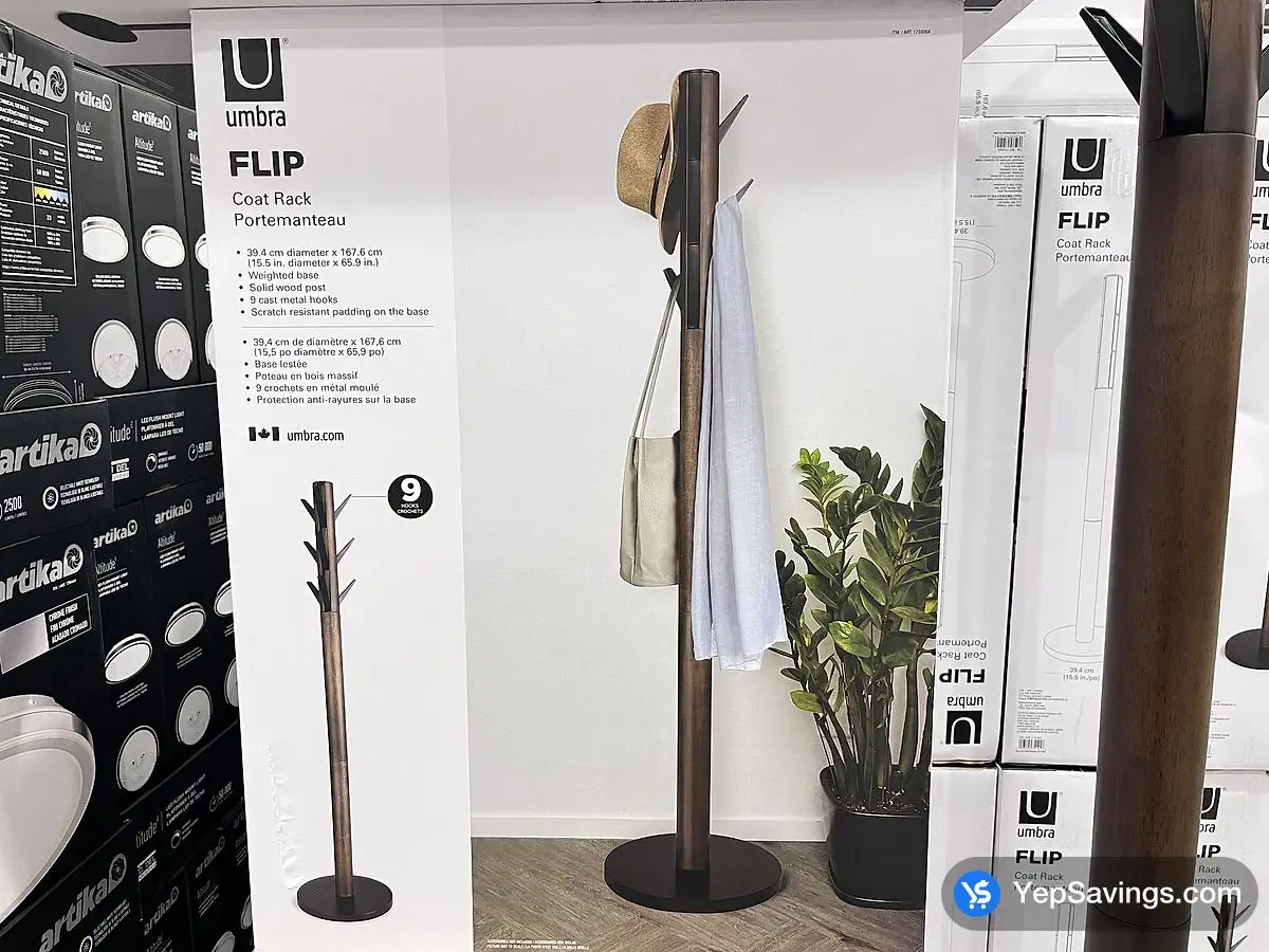 Costco UMBRA FLIP COAT RACK 40 x 40 x 168 cm - Canada (ITM 1759364)