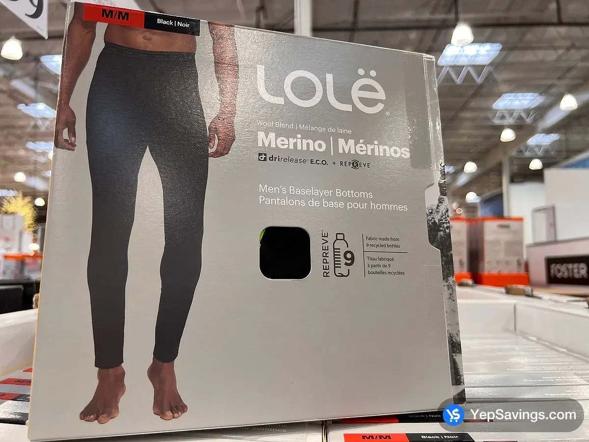 Costco LOLË BASE LAYER BOTTOM + MENS SIZES S - XXL - Canada (ITM 4363628)
