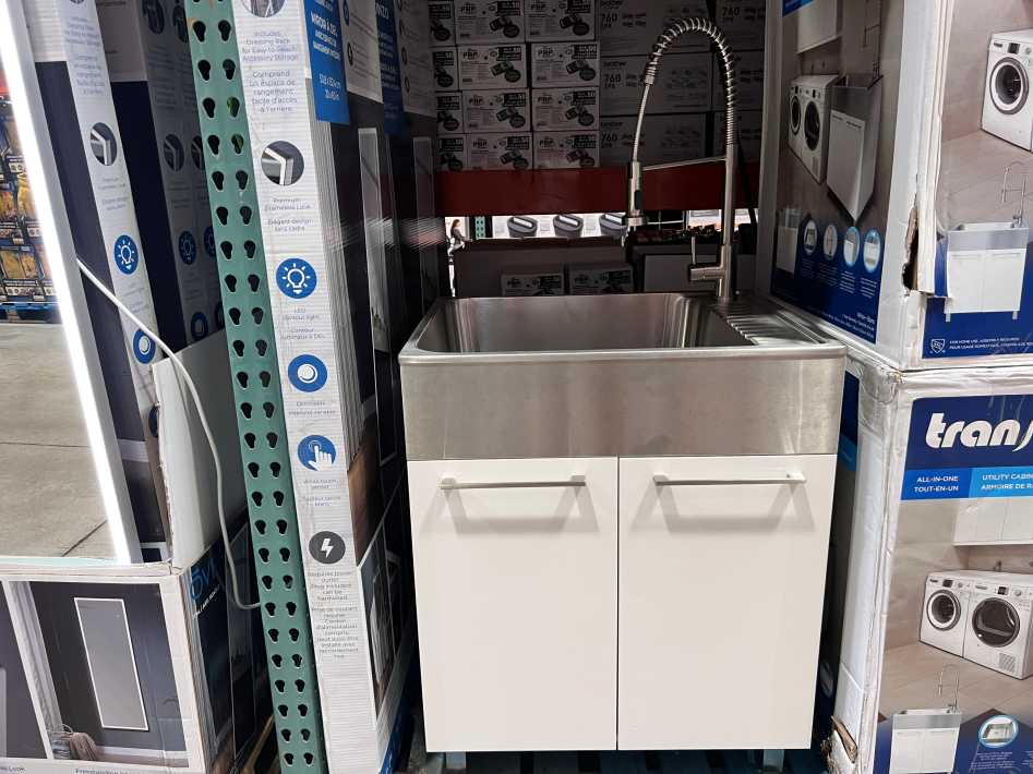 Costco TRANSFORM 28" UTILITY SINK FAUCET & CABINET - Canada (ITM 2233579)