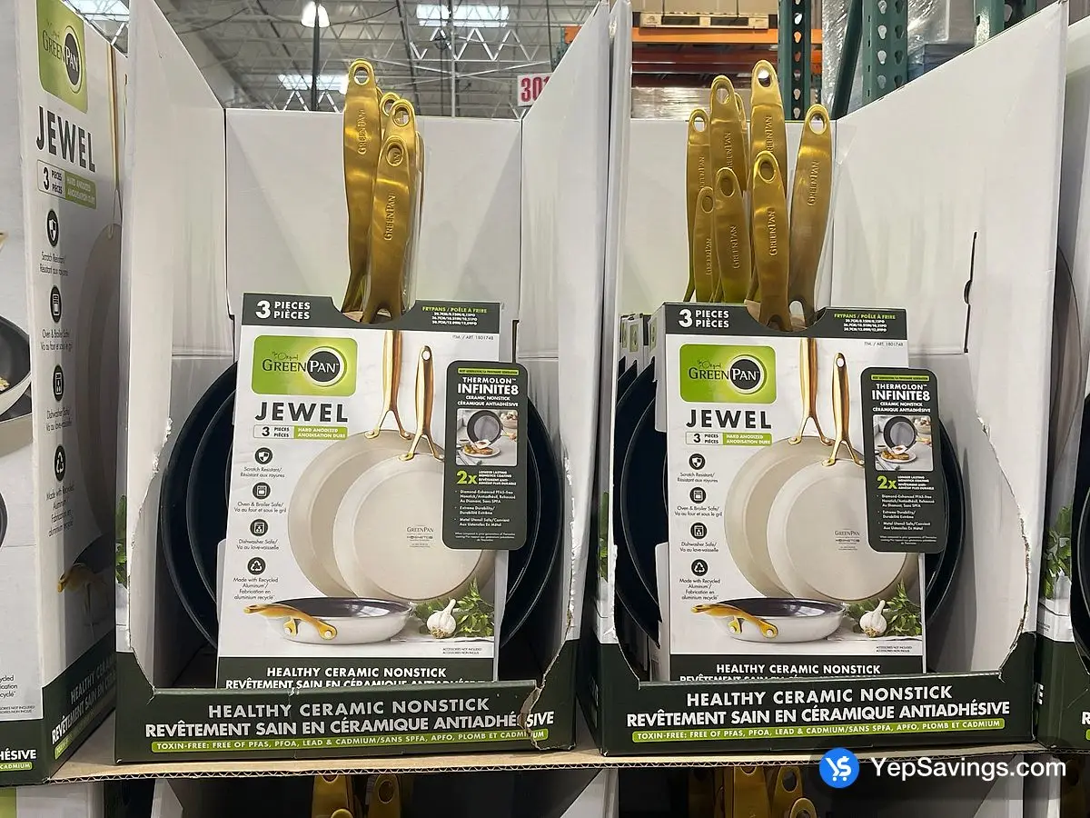 Costco GREENPAN JEWEL 3 PIECE SKILLET SET 20.3 , 25.4 & 30.5 CM - Canada (ITM 1801748)
