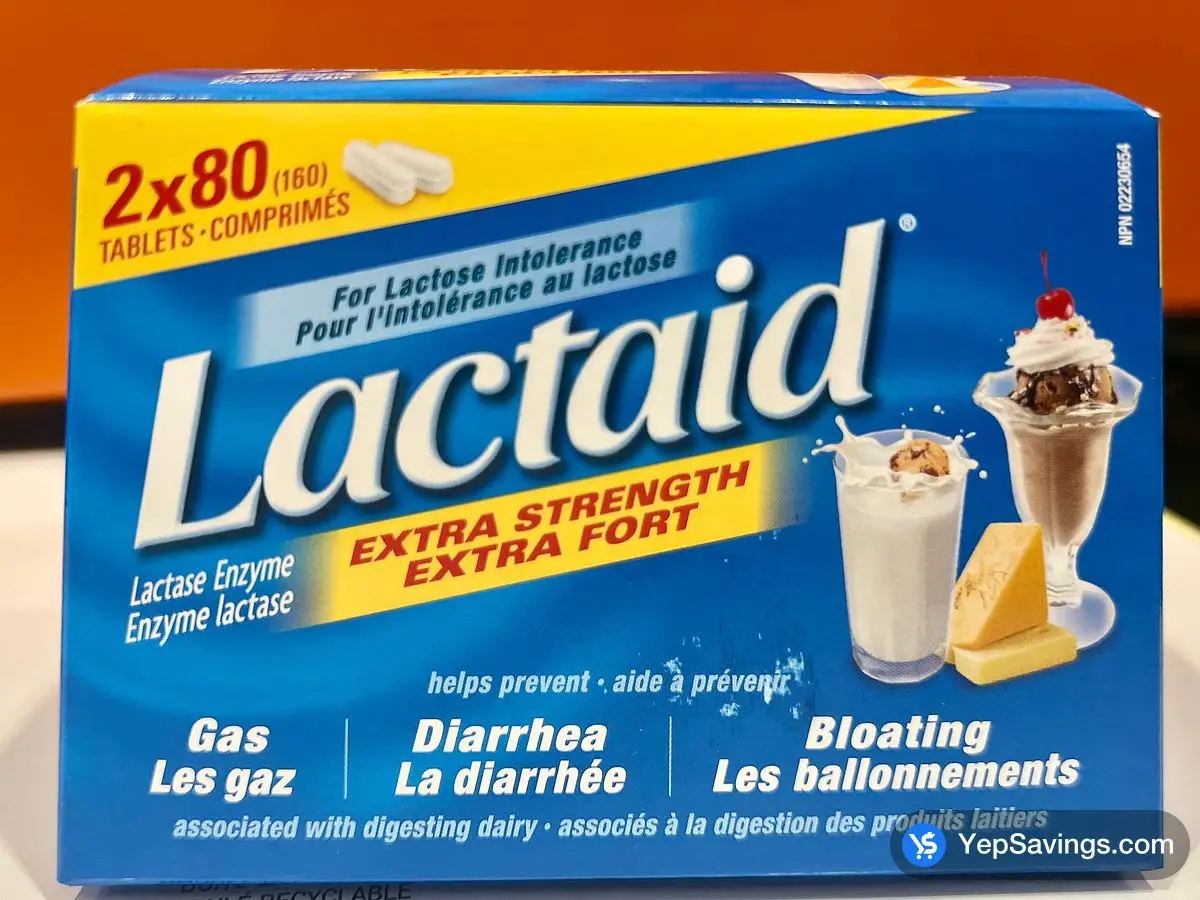 Costco LACTAID ES LACTASE ENZYME 2 x 80 TABLETS - Canada (ITM 2221234)