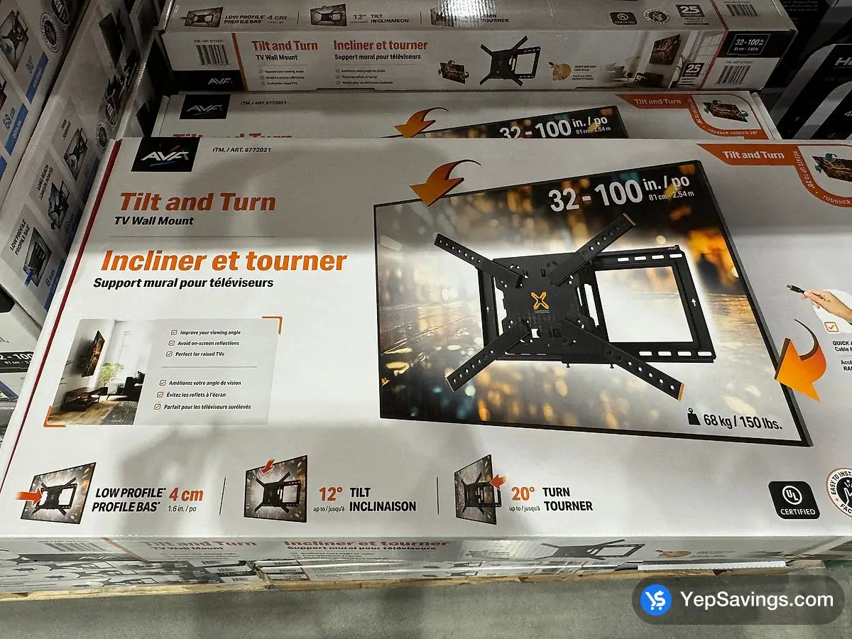 Costco AVF CWL62 - F TILT TV MOUNT 32 in . TO 100 in . - Canada (ITM 8772021)