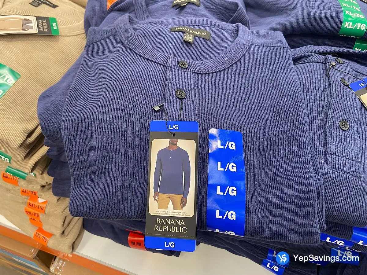Costco BANANA REPUBLIC SLUB HENLEY + MENS SIZES S - XXL - Canada (ITM 1944000)