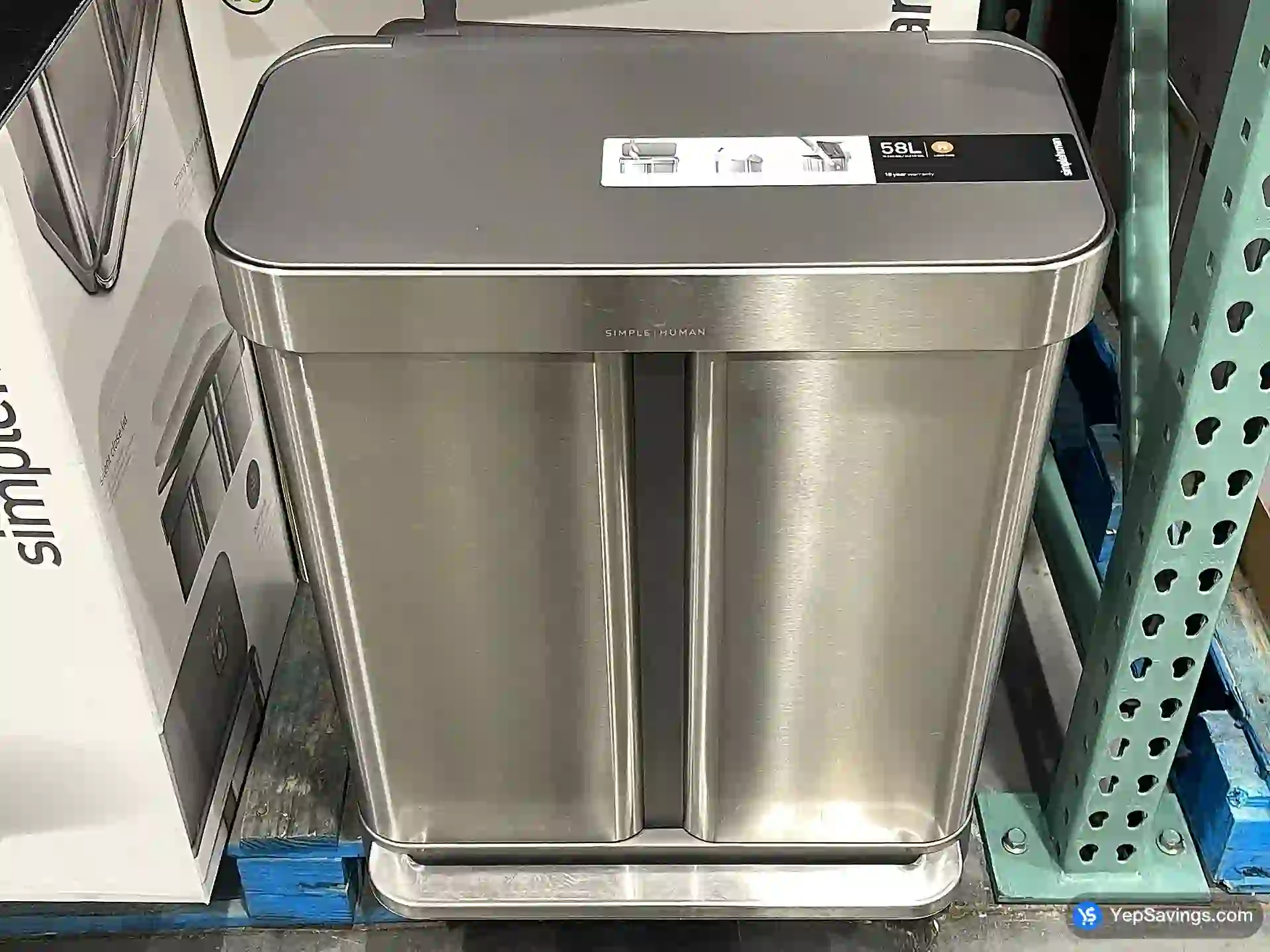 Costco SIMPLEHUMAN 58L STEP CAN DUAL COMPARTMENT - Canada (ITM 1716666)