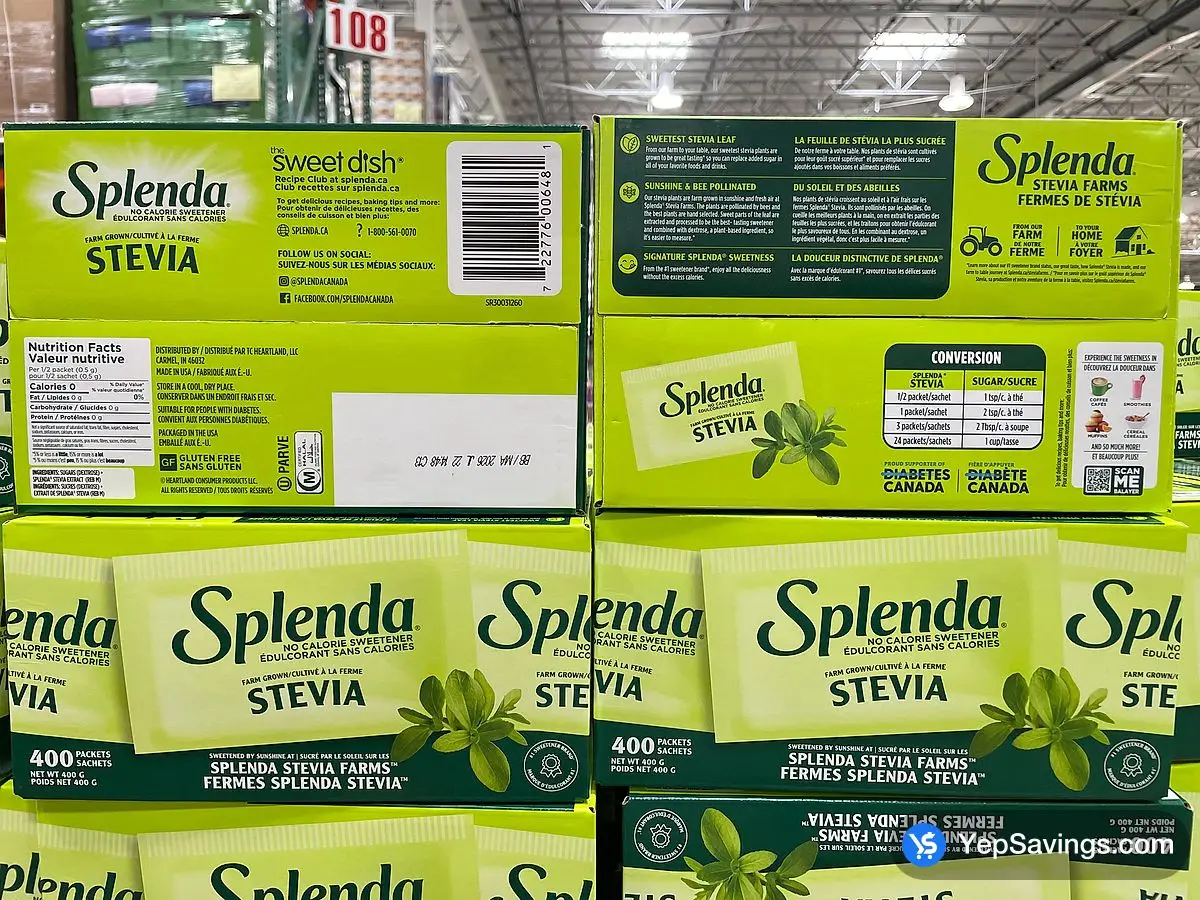 Costco SPLENDA STEVIA SWEETENER 400 count - Canada (ITM 1834636)