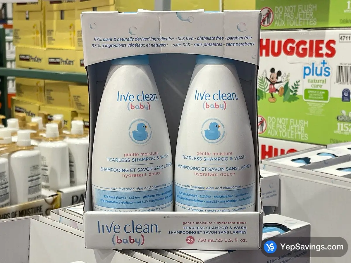 Costco LIVE CLEAN BABY TEARLESS SHAMPOO AND WASH 2X750mL - Canada (ITM 2888888)