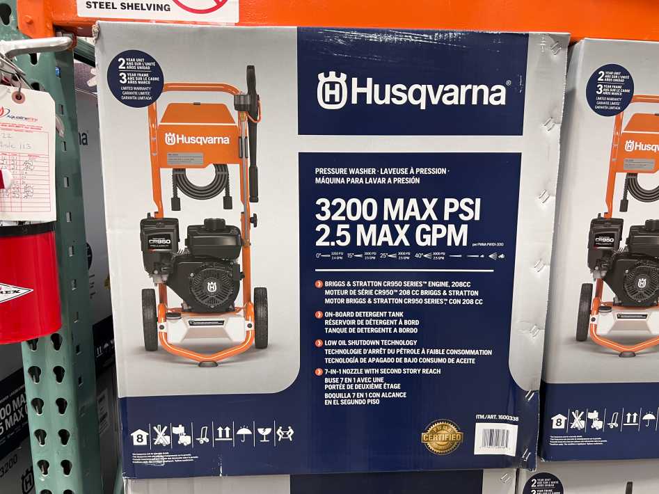 Costco HUSQVARNA GAS PRESSURE WASHER 3200 PSI - Canada (ITM 1600338)