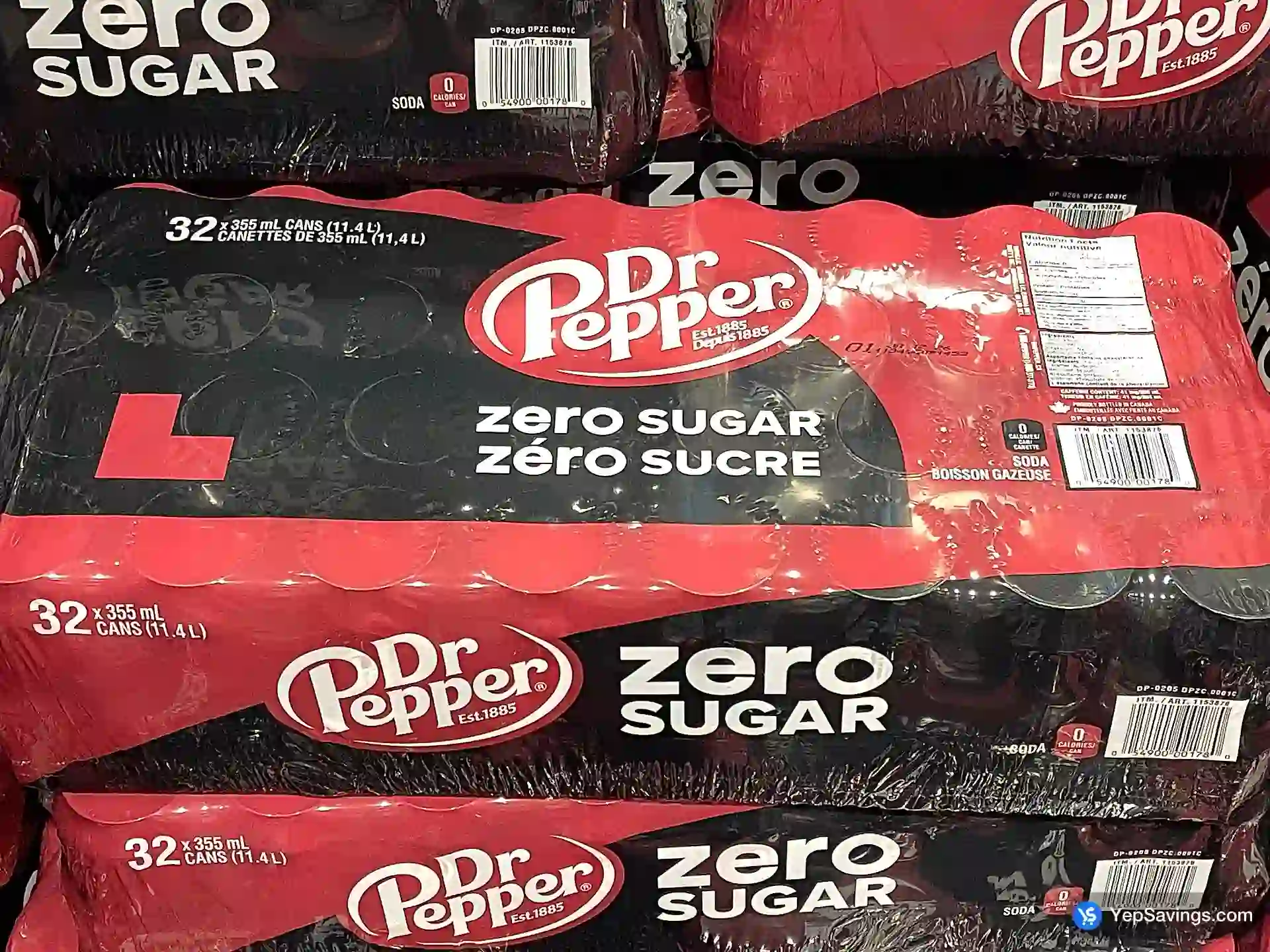 Costco DR . PEPPER ZERO 32 x 355 mL - Canada (ITM 1153876)