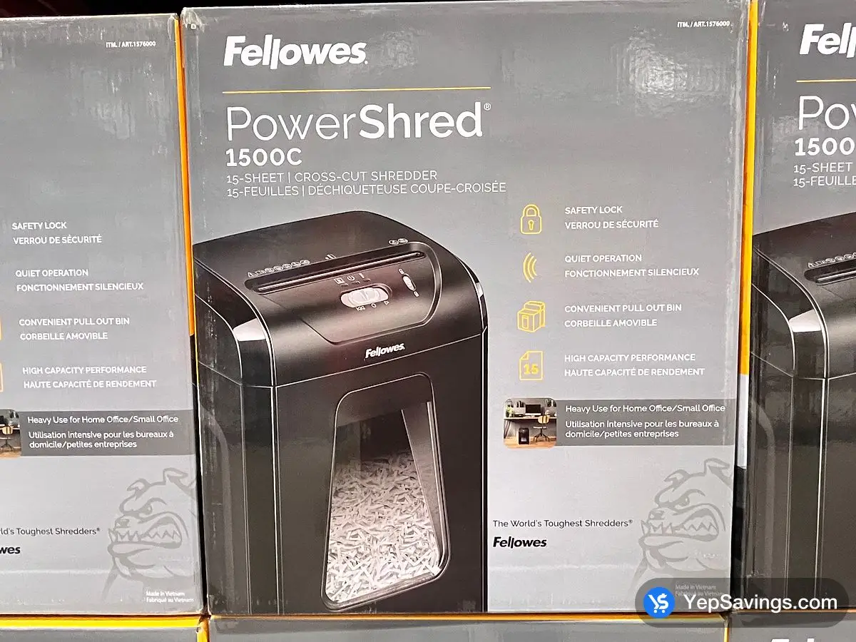 Costco FELLOWES PAPER SHREDDER 15 sheet cross - cut - Canada (ITM 1576000)