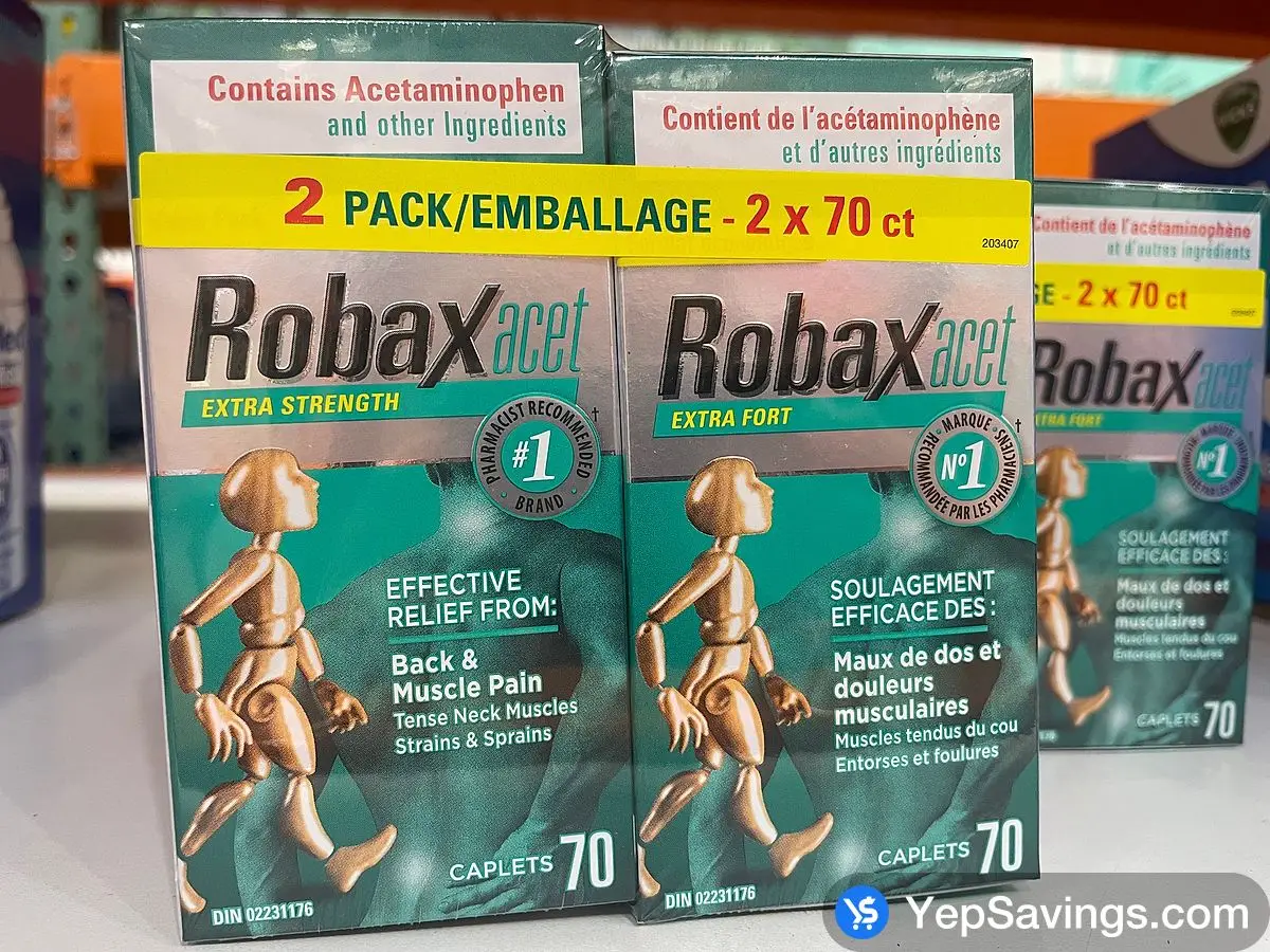 Costco * ROBAXACET EXTRA STRENGTH 2 x 70 caplets - Canada (ITM 2473299)