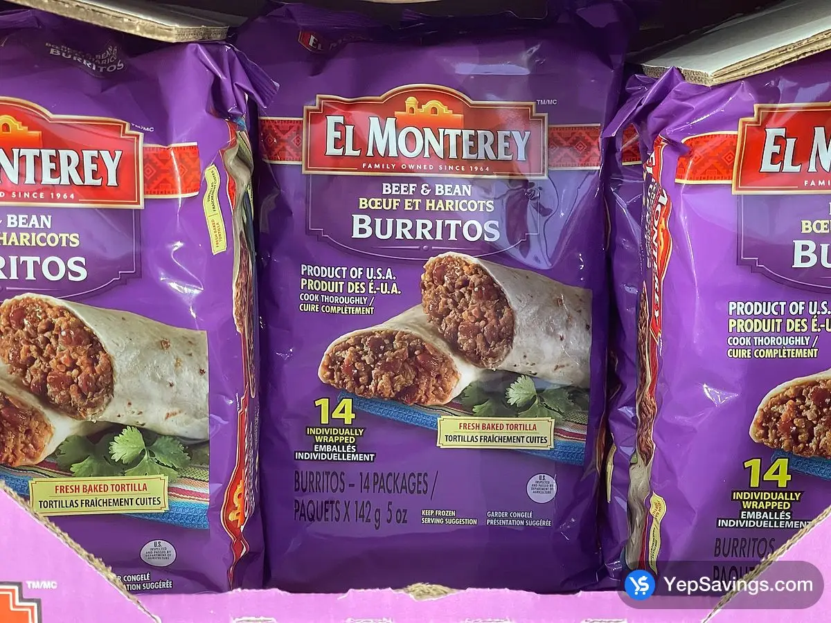 Costco EL MONTEREY BEEF & BEAN BURRITOS 14 x 142 g - Canada (ITM 1863870)