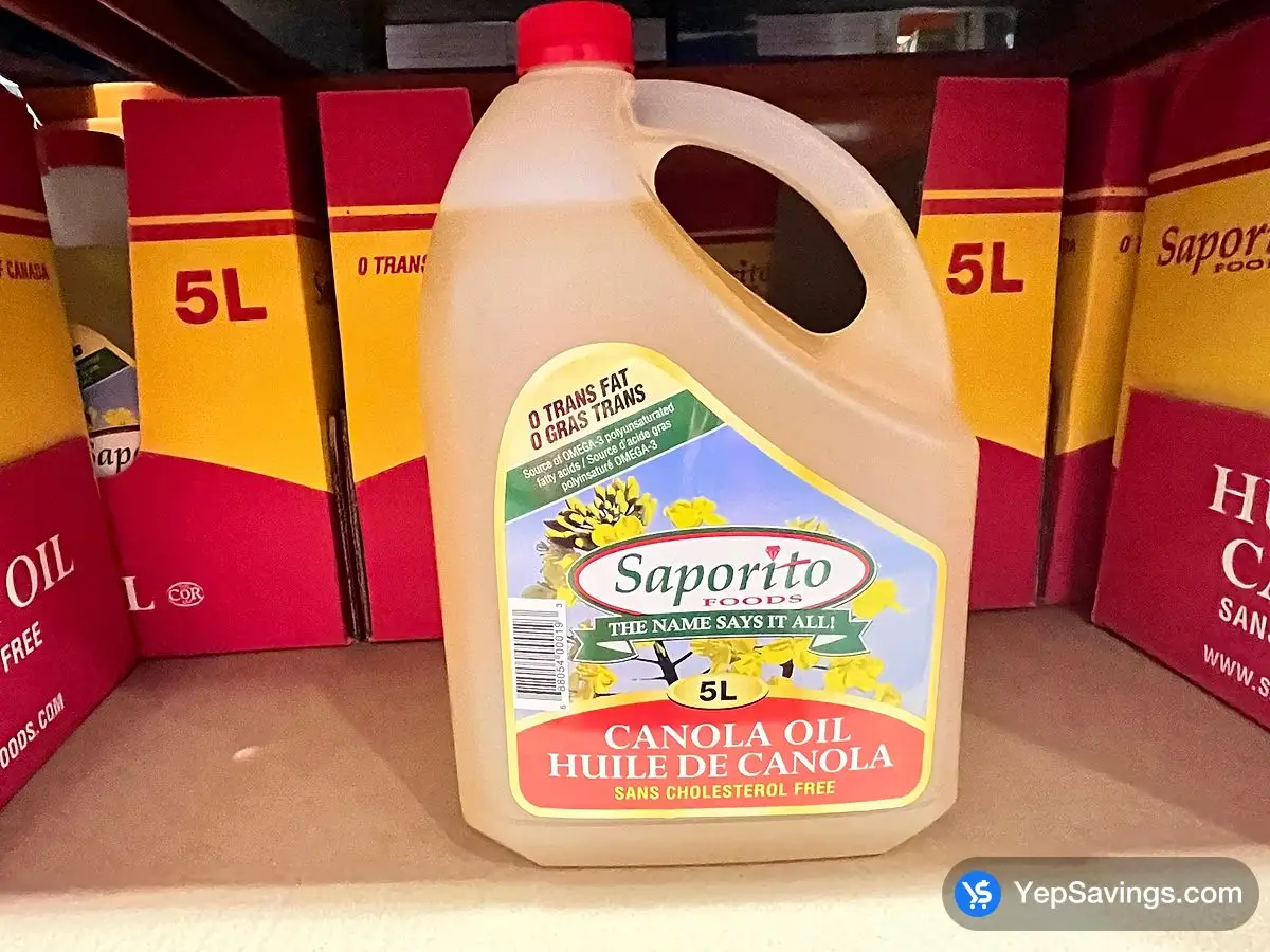 Costco SAPORITO CANOLA OIL 5 L - Canada (ITM 193538)