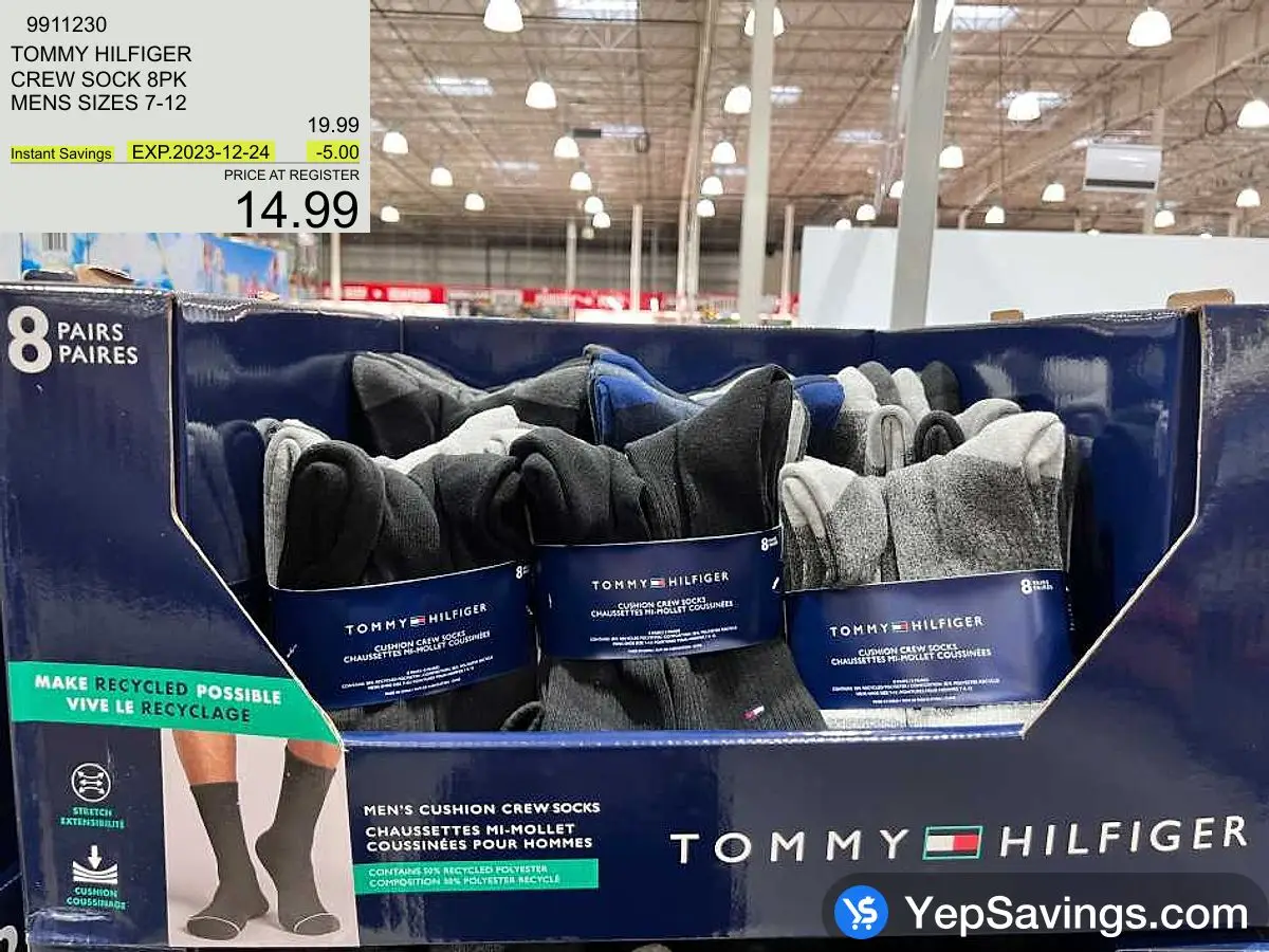 TOMMY HILFIGER CREW SOCK 8PK MENS SIZES 7-12 at Costco Elgin Mills Richmond  Hill