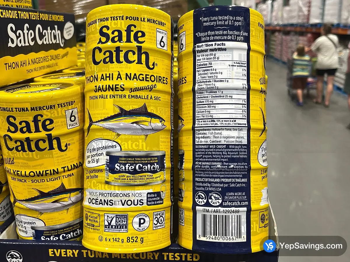 Costco SAFE CATCH YELLOWFIN AHI TUNA 6 x 142 g - Canada (ITM 1292488)