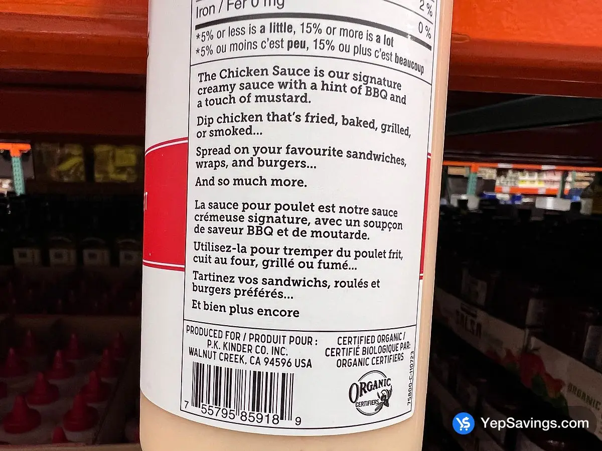 Costco KINDER'S THE CHICKEN SAUCE 605 mL - Canada (ITM 1728122)