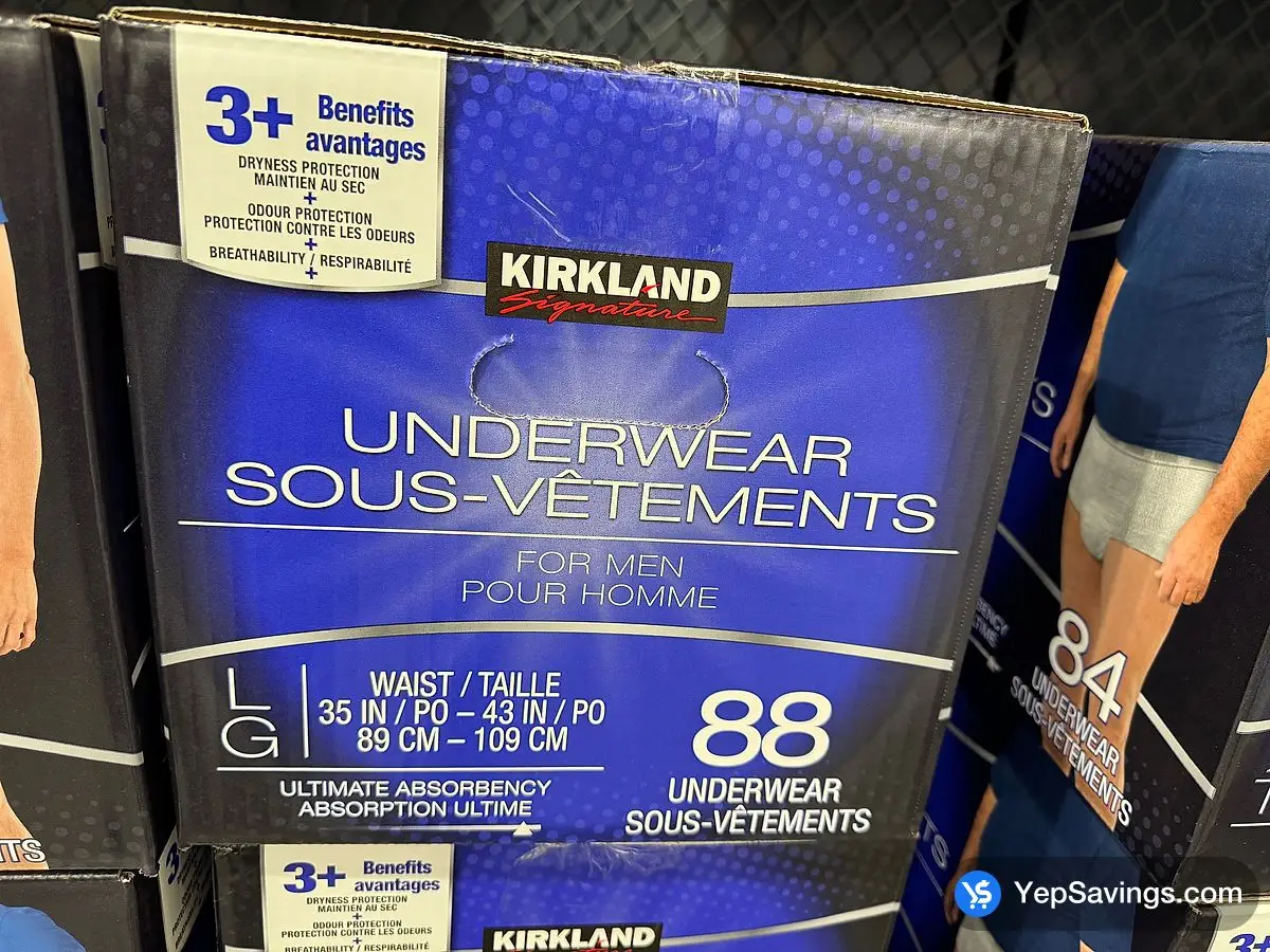 Costco KIRKLAND SIGNATURE UNDERWEAR FOR MEN LARGE 88 COUNT - Canada (ITM 1734950)