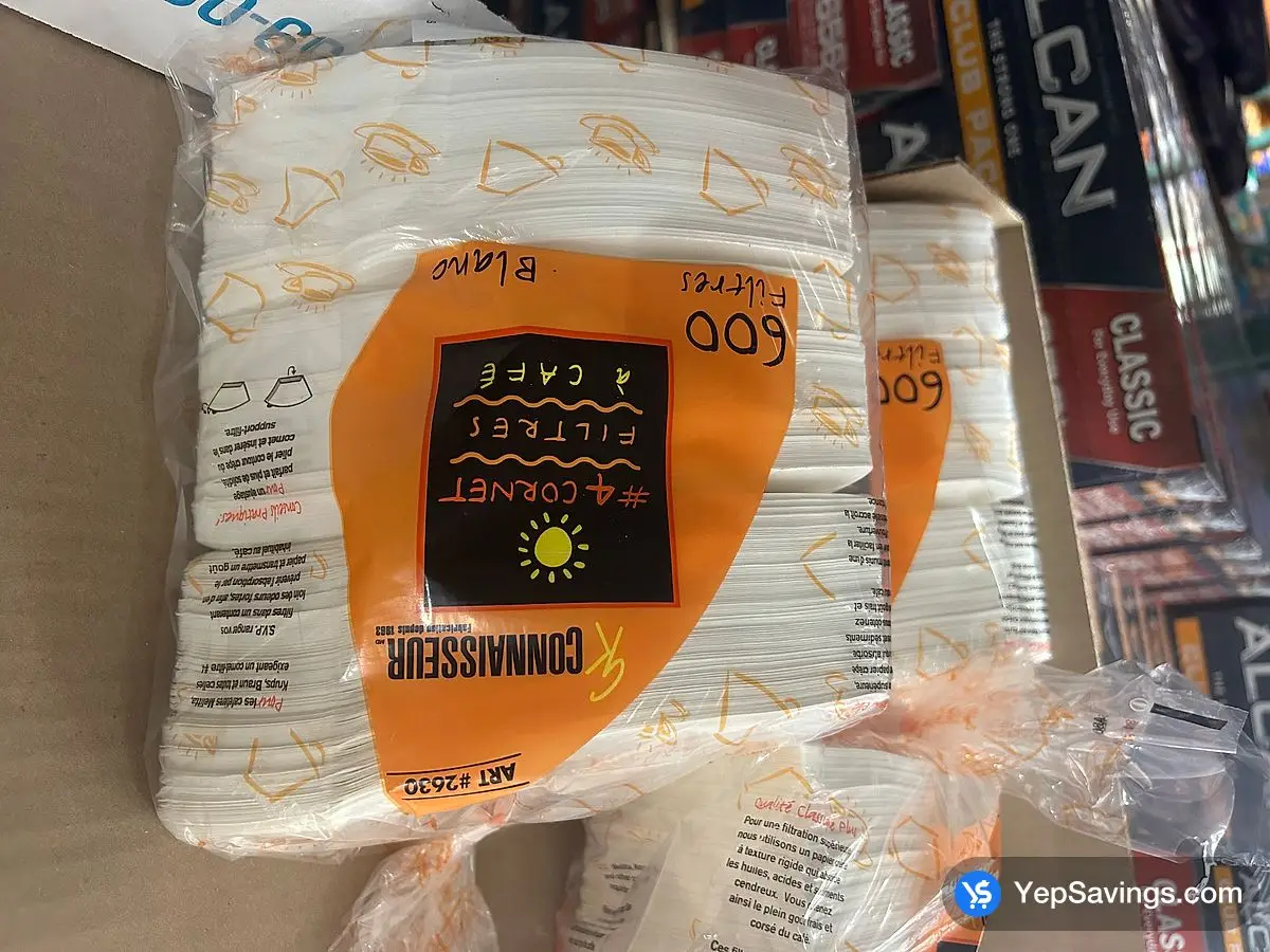 Costco CONNAISSEUR CONE # 4 COFFEE FILTERS PACK OF 600 - Canada (ITM 2630)