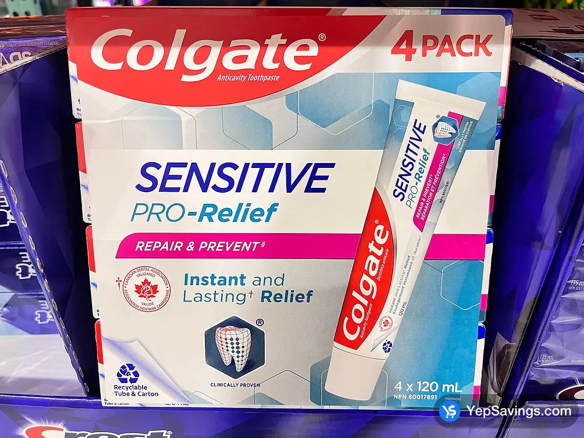 Costco COLGATE PRO-RELIEF TOOTHPASTE 4 x 120 mL - Canada (ITM 1474938)