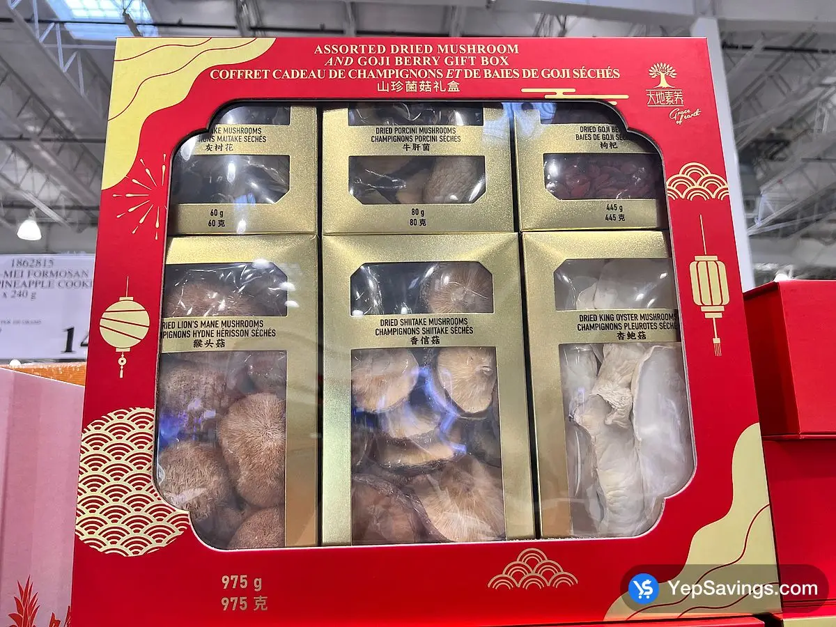 Costco MUSHROOM ASSORTMENT & GOJI BERRY GIFT BOX 975 g - Canada (ITM 1862854)