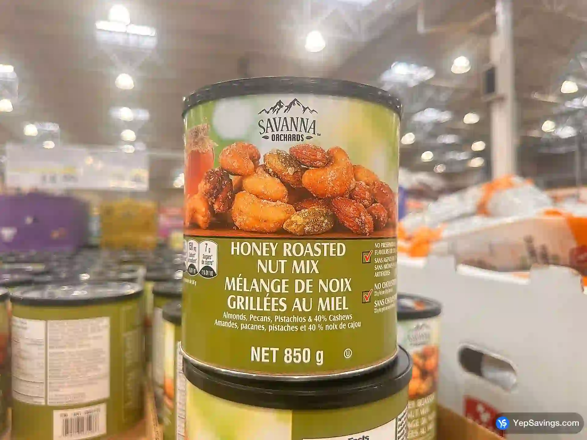 Costco SAVANNA ORCHARDS HONEY ROASTED NUT MIX 850 g - Canada (ITM 1005175)