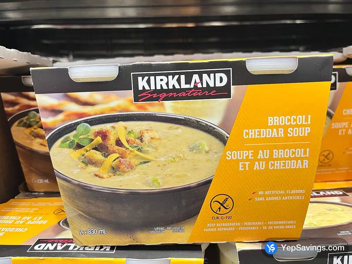 Costco KIRKLAND SIGNATURE BROCCOLI CHEDDAR SOUP 2 x 830 ml - Canada (ITM 615744)