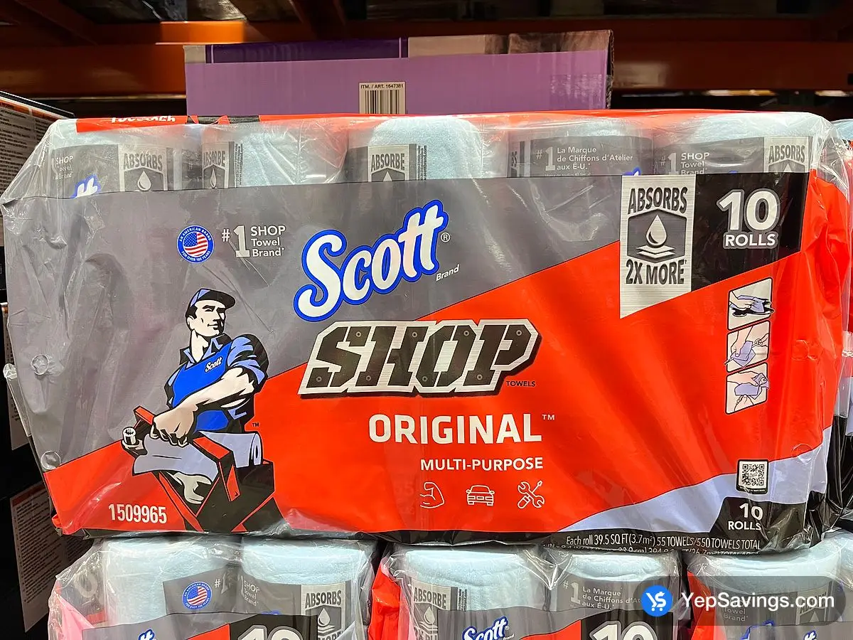 Costco SCOTT BLUE SHOP TOWEL 55 SHEETS , PACK OF 10 - Canada (ITM 1509965)