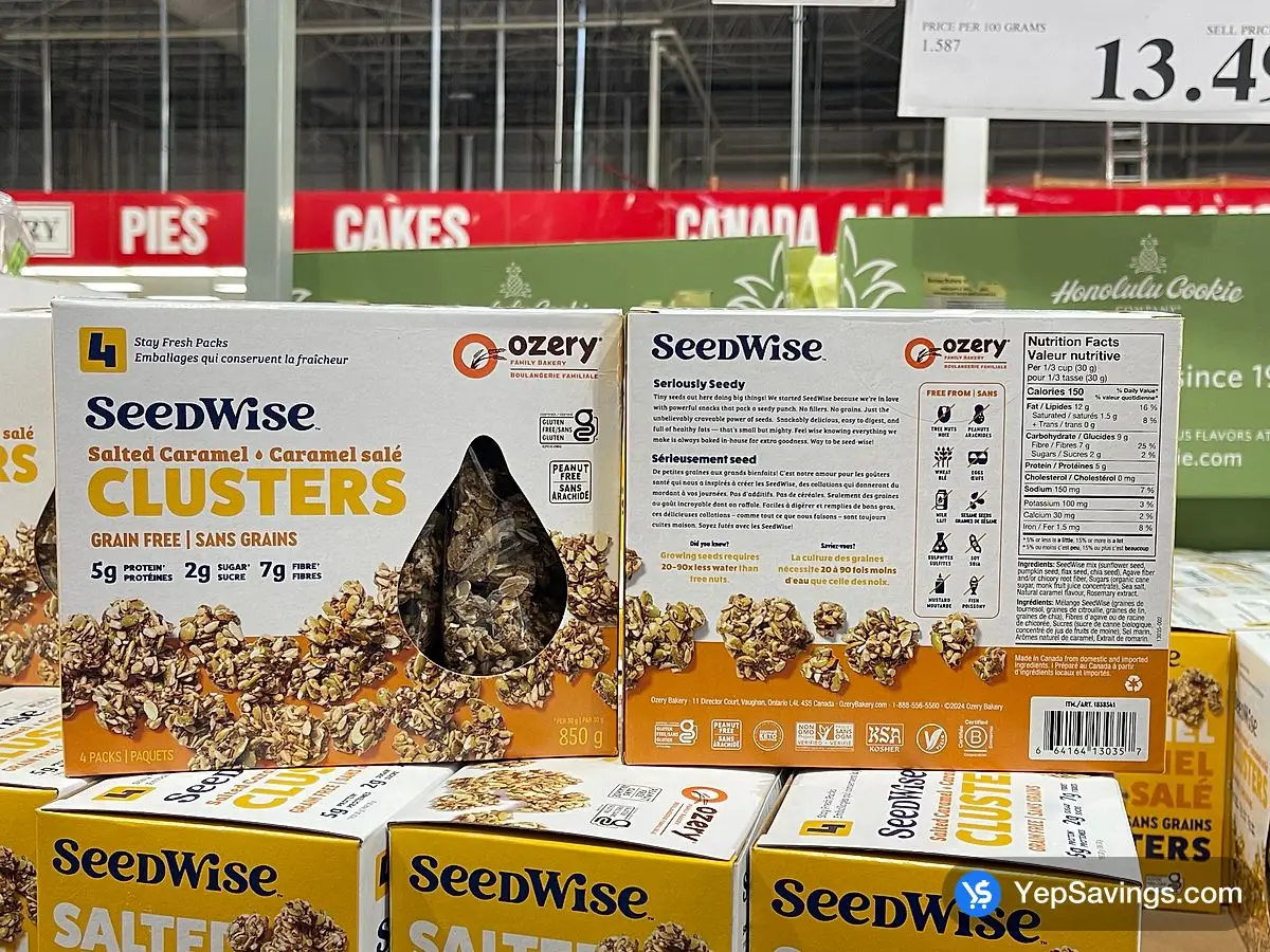 Costco SEEDWISE SALTED CARAMEL CLUSTER 850 g - Canada (ITM 1838541)