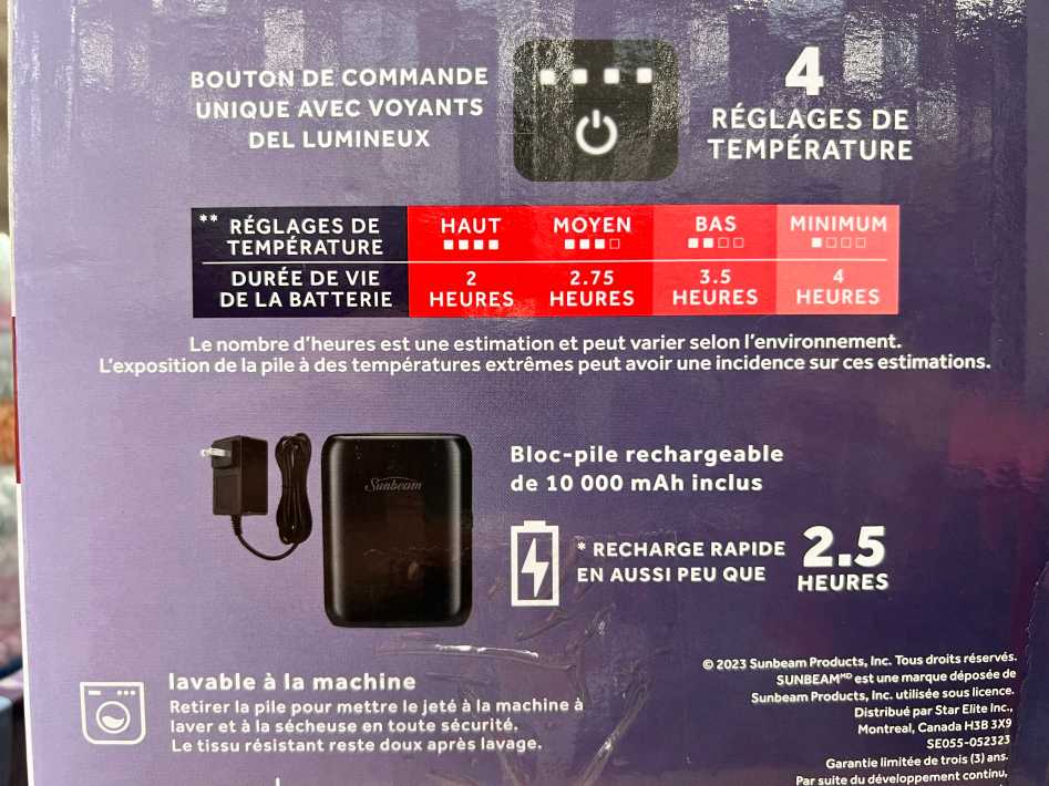 Costco SUNBEAM HEATED THROW 50 " X 60 " - Canada (ITM 1742621)