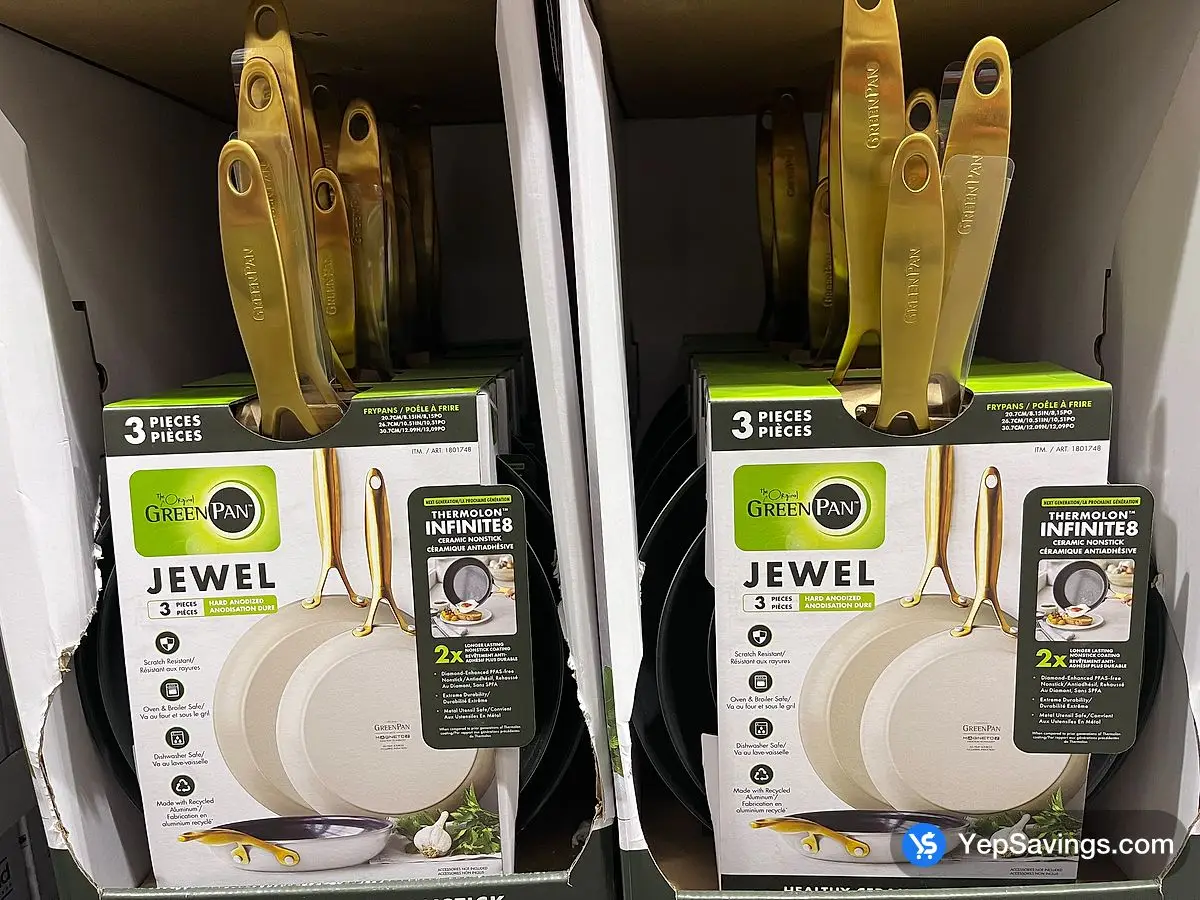 Costco GREENPAN JEWEL 3 PIECE SKILLET SET 20.3 , 25.4 & 30.5 CM - Canada (ITM 1801748)