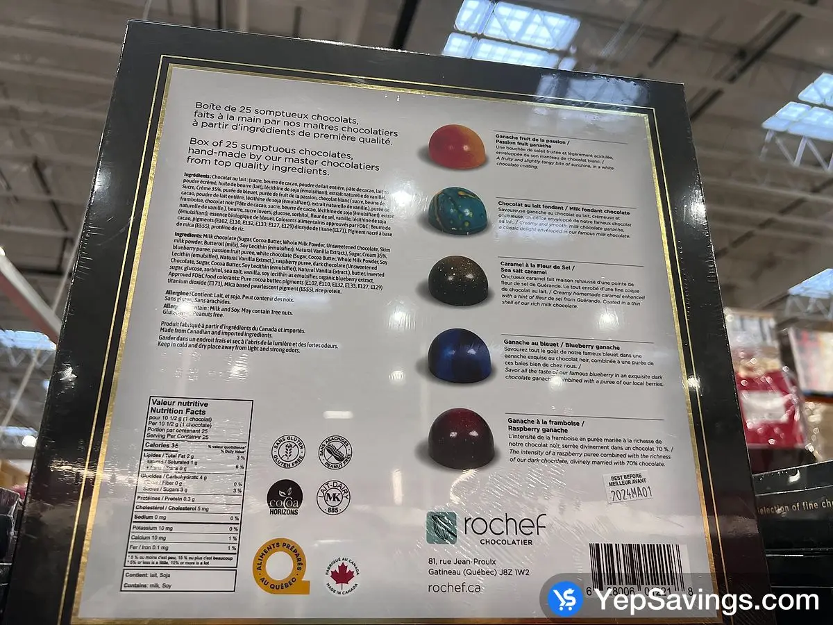 Costco ROCHEF CHOCOLATIER FINE CHOCO SELECTION 260g - Canada (ITM 1785904)