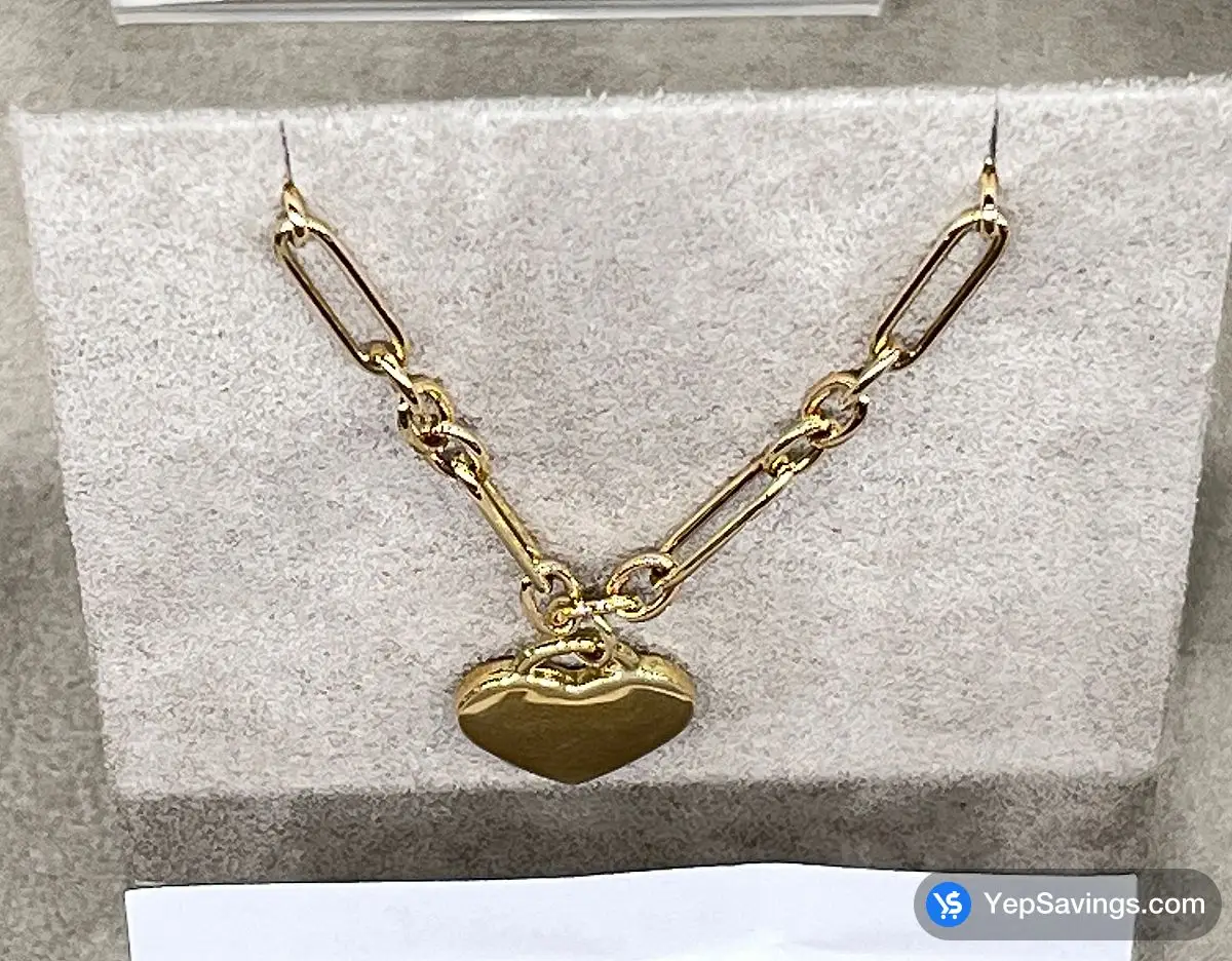 Costco 14KT YELLOW GOLD PAPERCLIP HEART NECKLACE 18" - Canada (ITM 1843060)