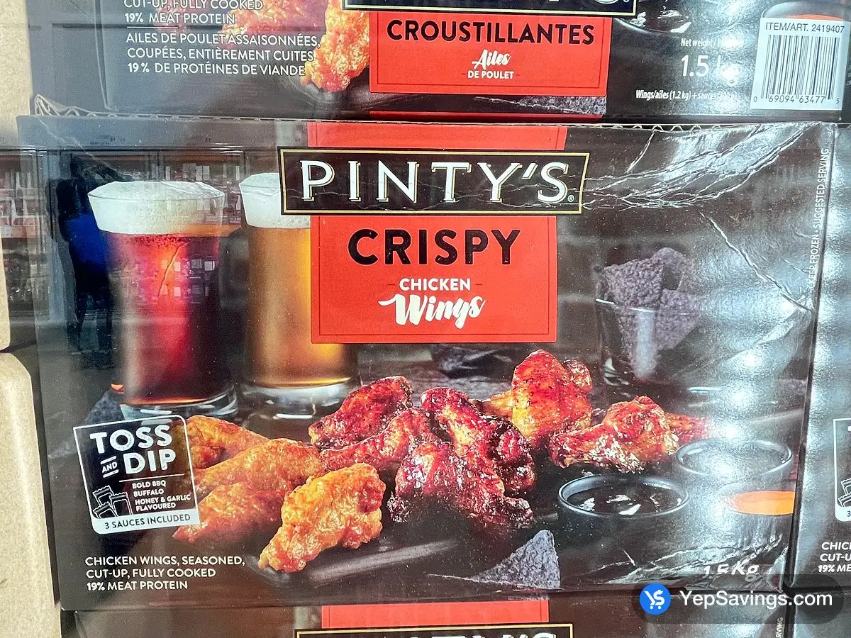 Costco PINTY'S CRISPY CHICKEN WINGS 1.5 kg - Canada (ITM 2419407)