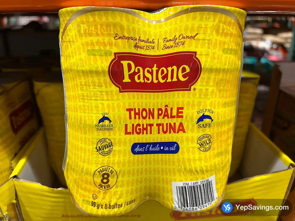 Costco PASTENE LIGHT TUNA IN OIL 8 x 99 g - Canada (ITM 331385)